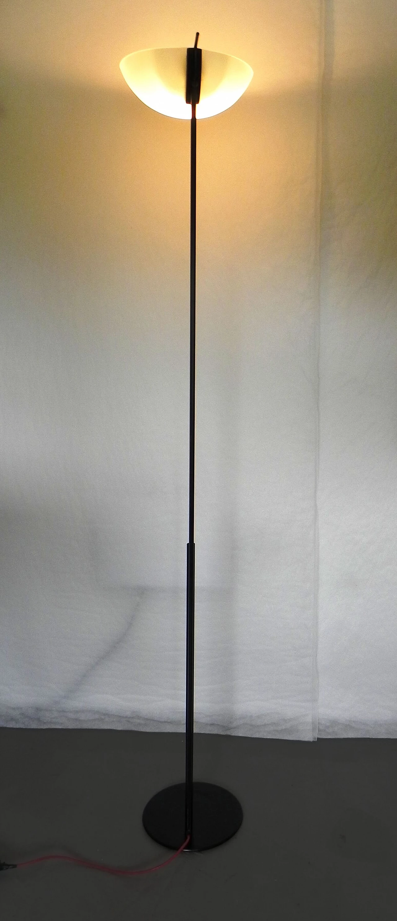 Floor lamp with etched glass diffuser, 1980s 10