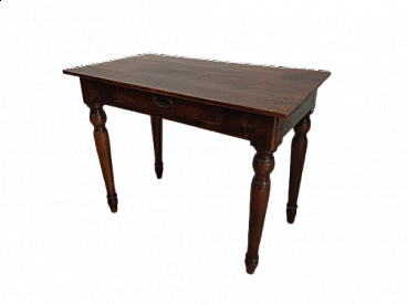 Louis Philippe table in walnut-stained poplar, 19th century