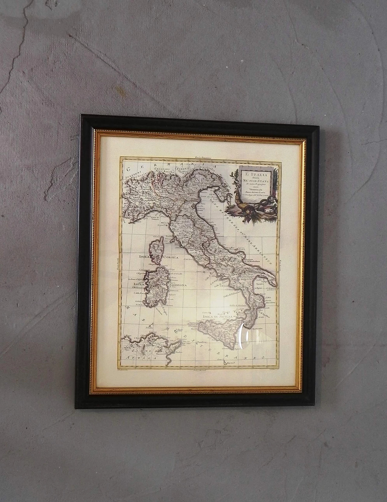 Reproduction of cartography of Italy and its states in 1782, 2012 2