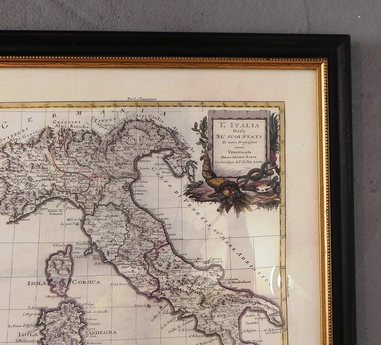 Riproduzione di cartografia dell'Italia e i suoi stati nel 1782, 2012 4