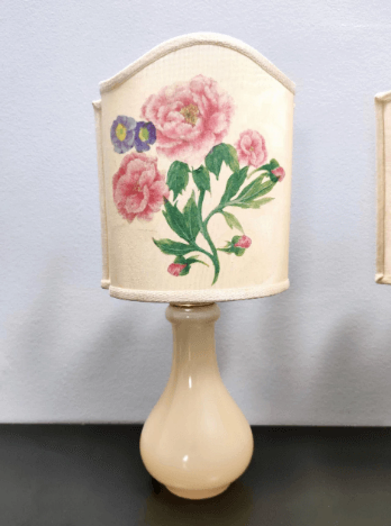 Pair of lamps with floral decoration by Gino Cenedese, 1960s 3