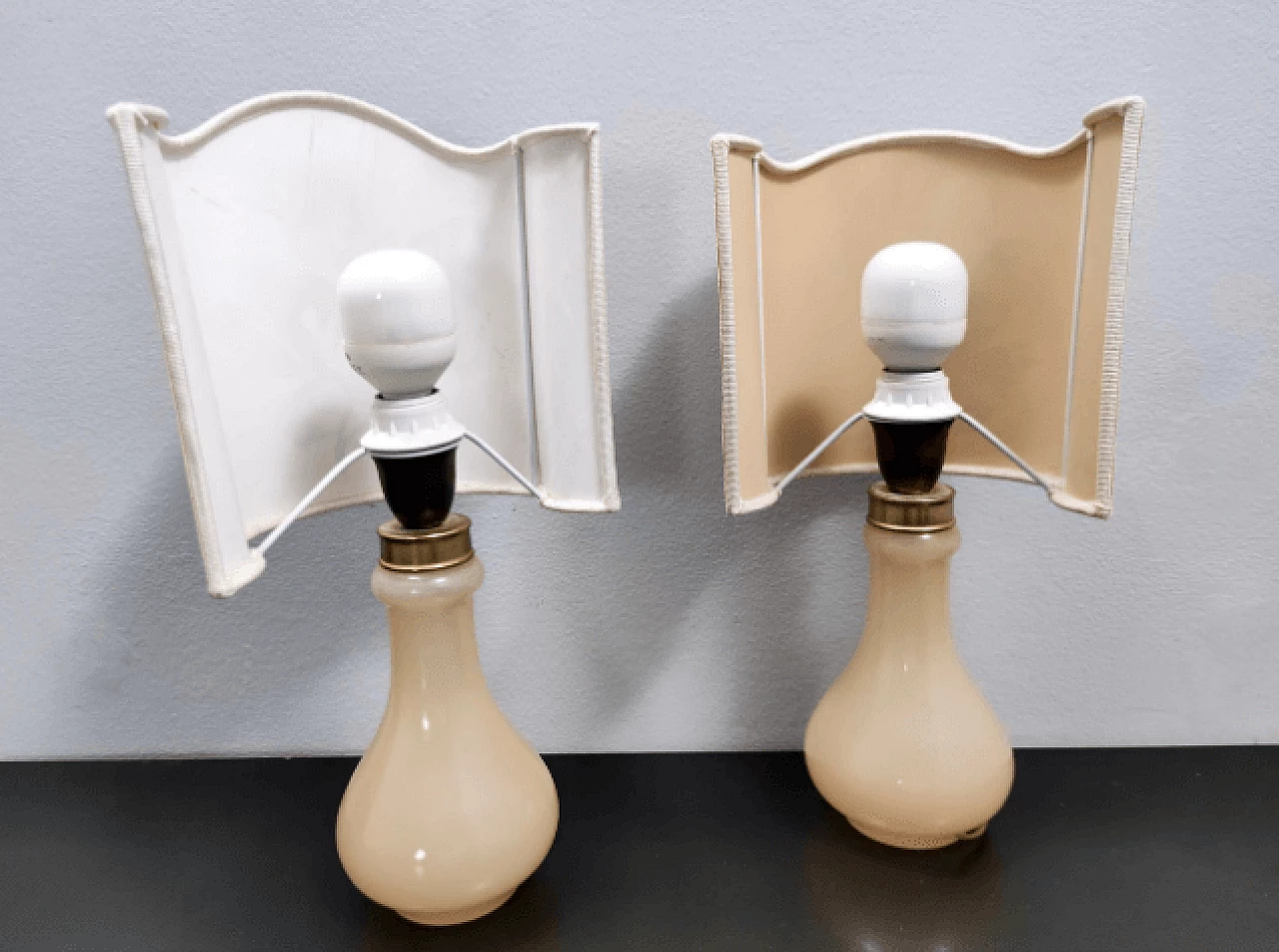 Pair of lamps with floral decoration by Gino Cenedese, 1960s 5