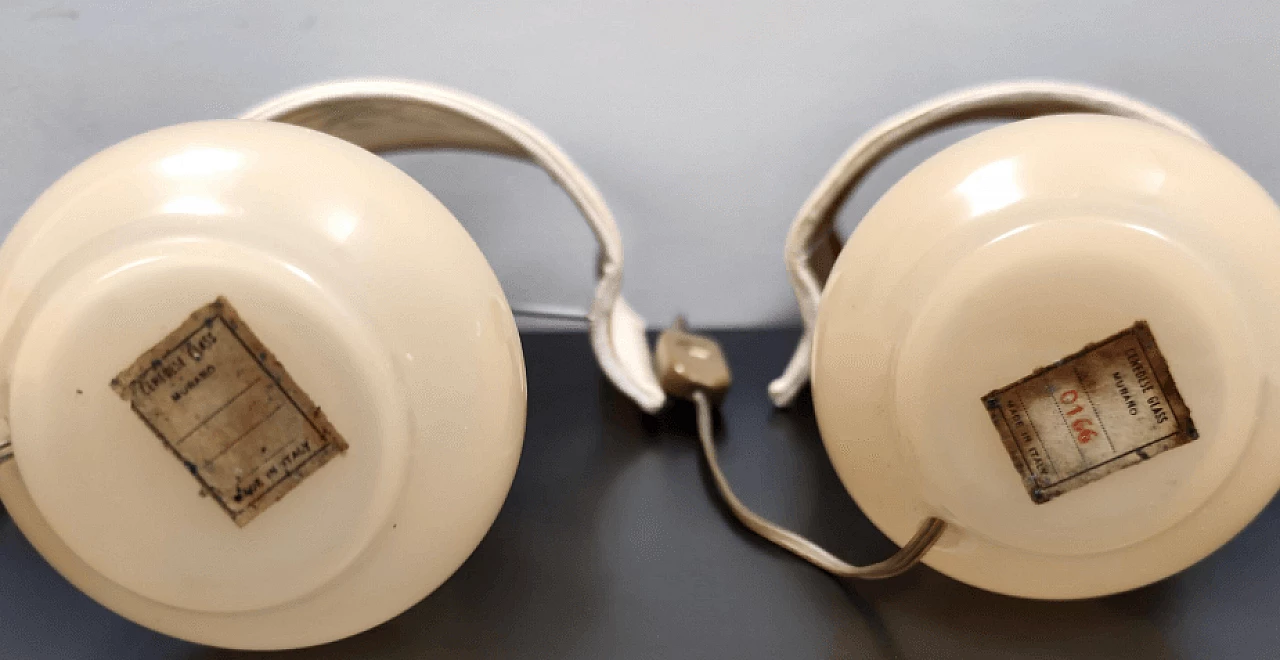 Pair of lamps with floral decoration by Gino Cenedese, 1960s 8