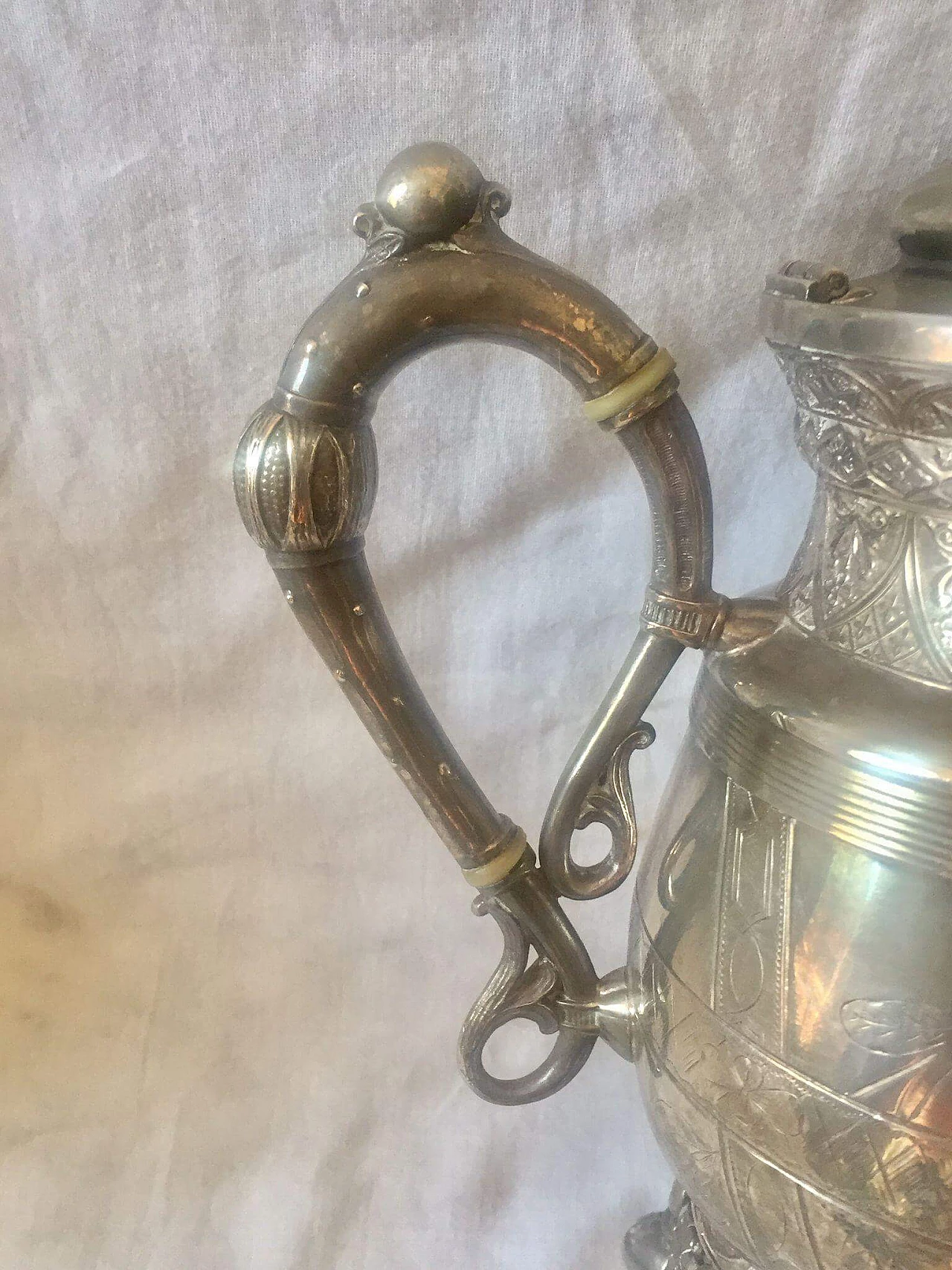Silver-plated coffee pot by Derby Silver Company, late 19th century 4