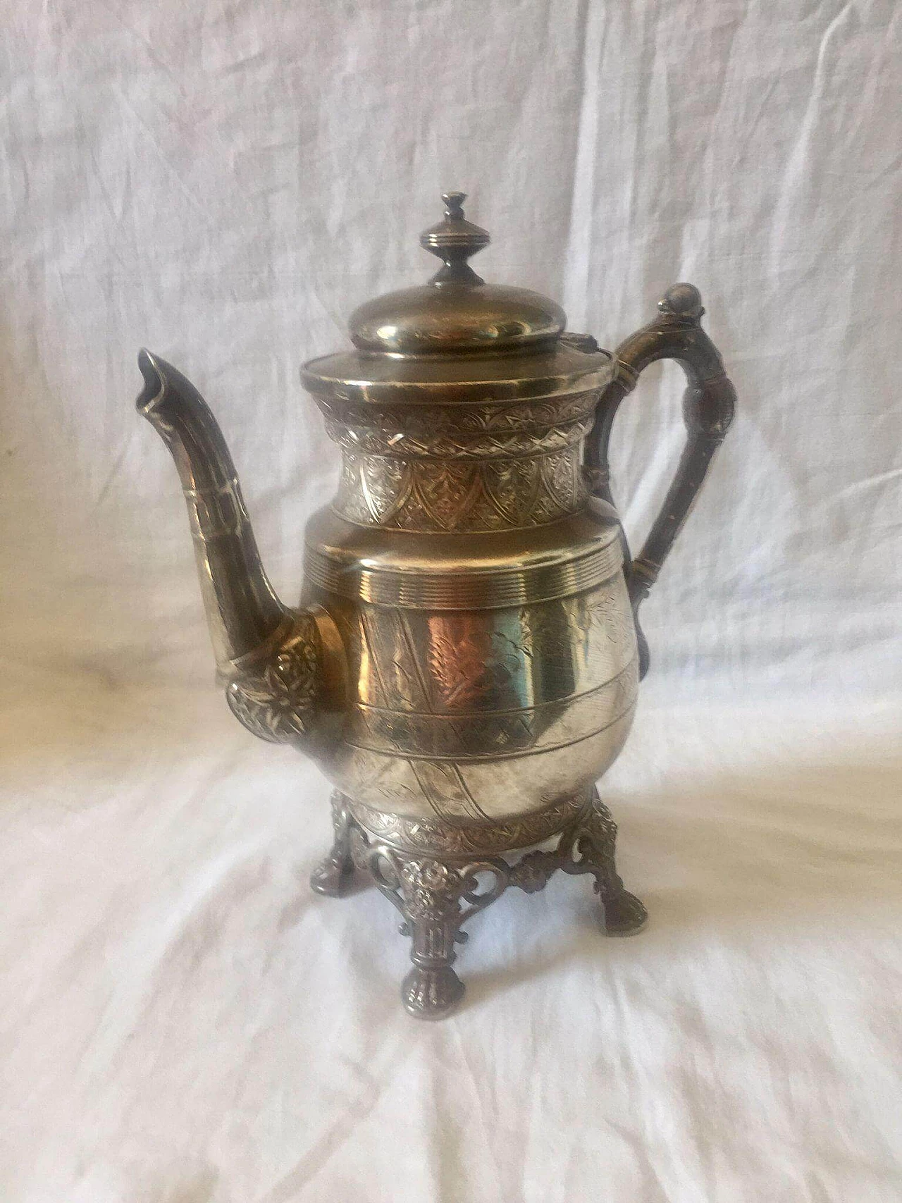 Silver-plated coffee pot by Derby Silver Company, late 19th century 7