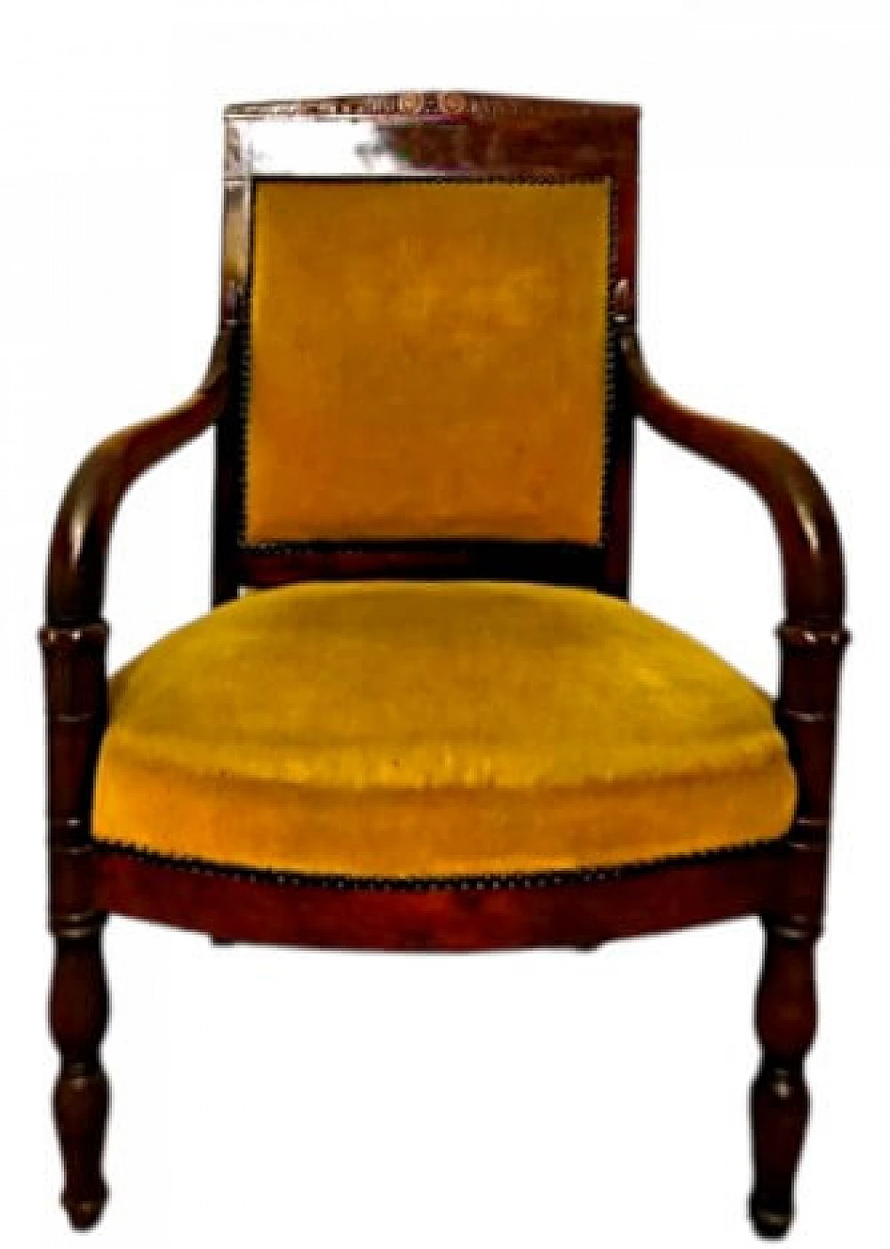 Pair of Charles X style armchairs in carved mahogany, 19th century 2