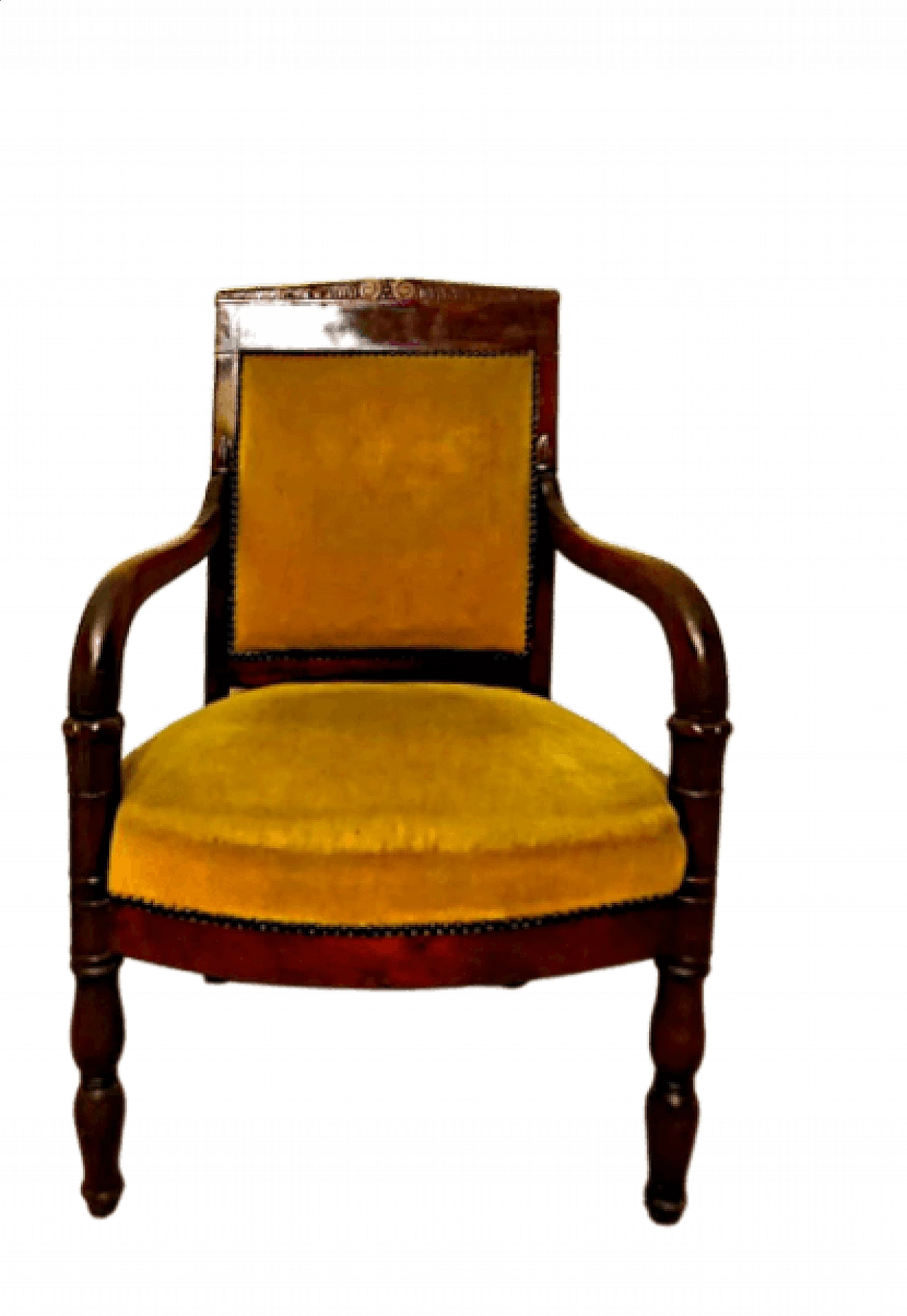 Pair of Charles X style armchairs in carved mahogany, 19th century 4