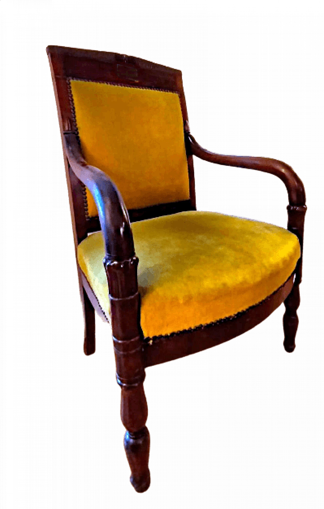 Pair of Charles X style armchairs in carved mahogany, 19th century 5