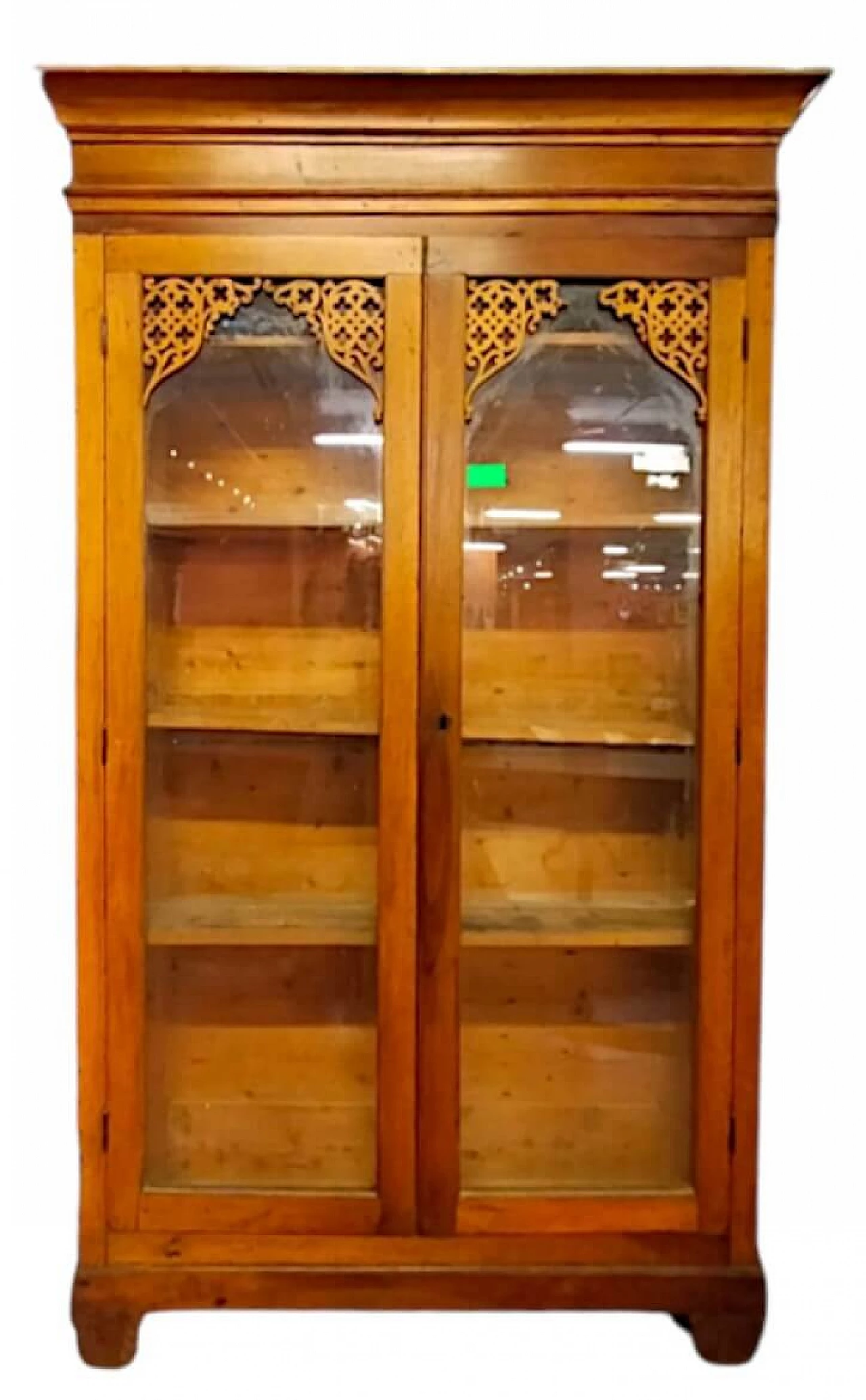 Bookcase showcase in Charles X style with fretwork decoration, 19th century 1
