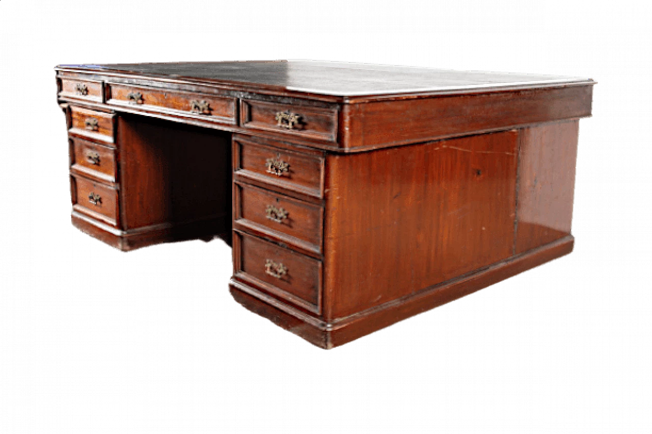 Mahogany center desk, 19th century 1