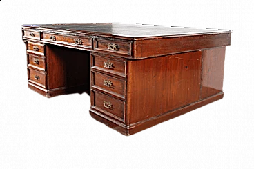 Mahogany center desk, 19th century