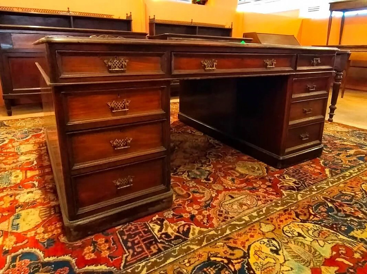 Mahogany center desk, 19th century 2