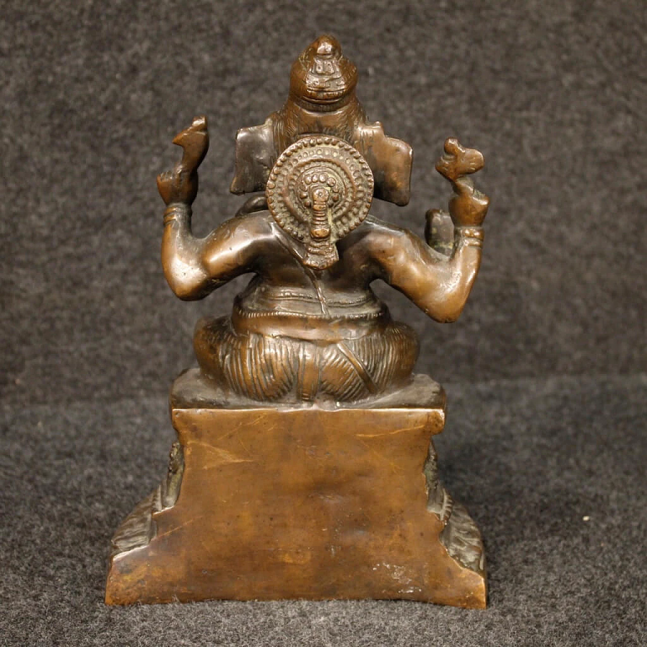 Scultura indiana in bronzo raffigurante Ganesh 5