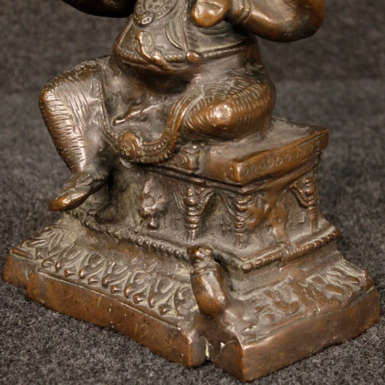 Scultura indiana in bronzo raffigurante Ganesh 7