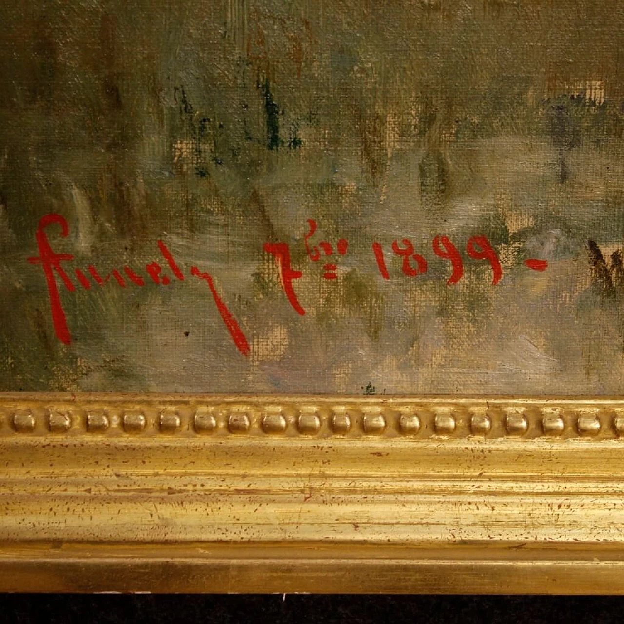 Landscape with hunter and hound, oil painting on canvas, 1899 4