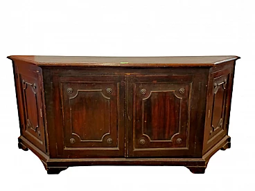 Notched sideboard in dark stained spruce, late 19th century