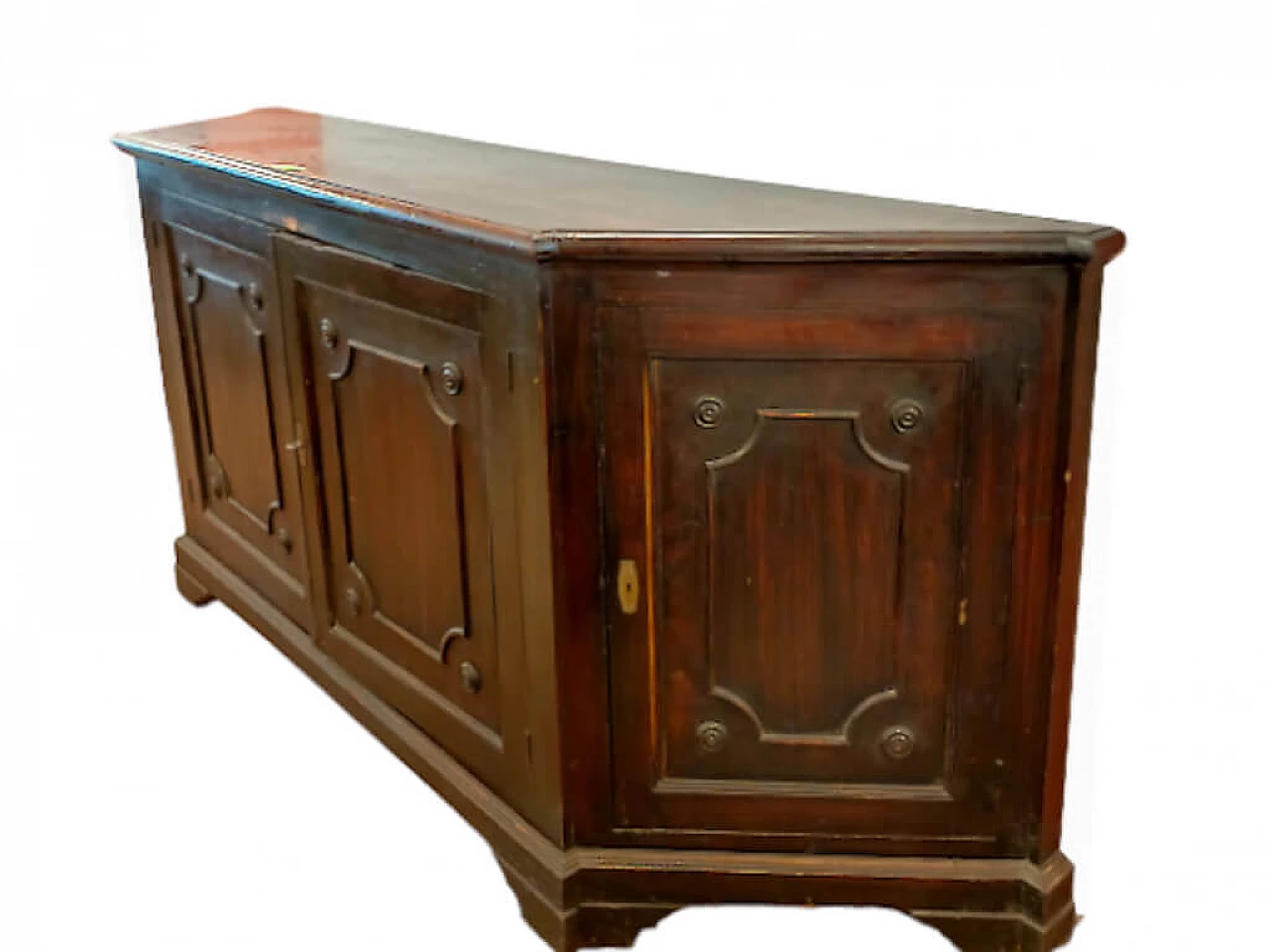 Notched sideboard in dark stained spruce, late 19th century 2