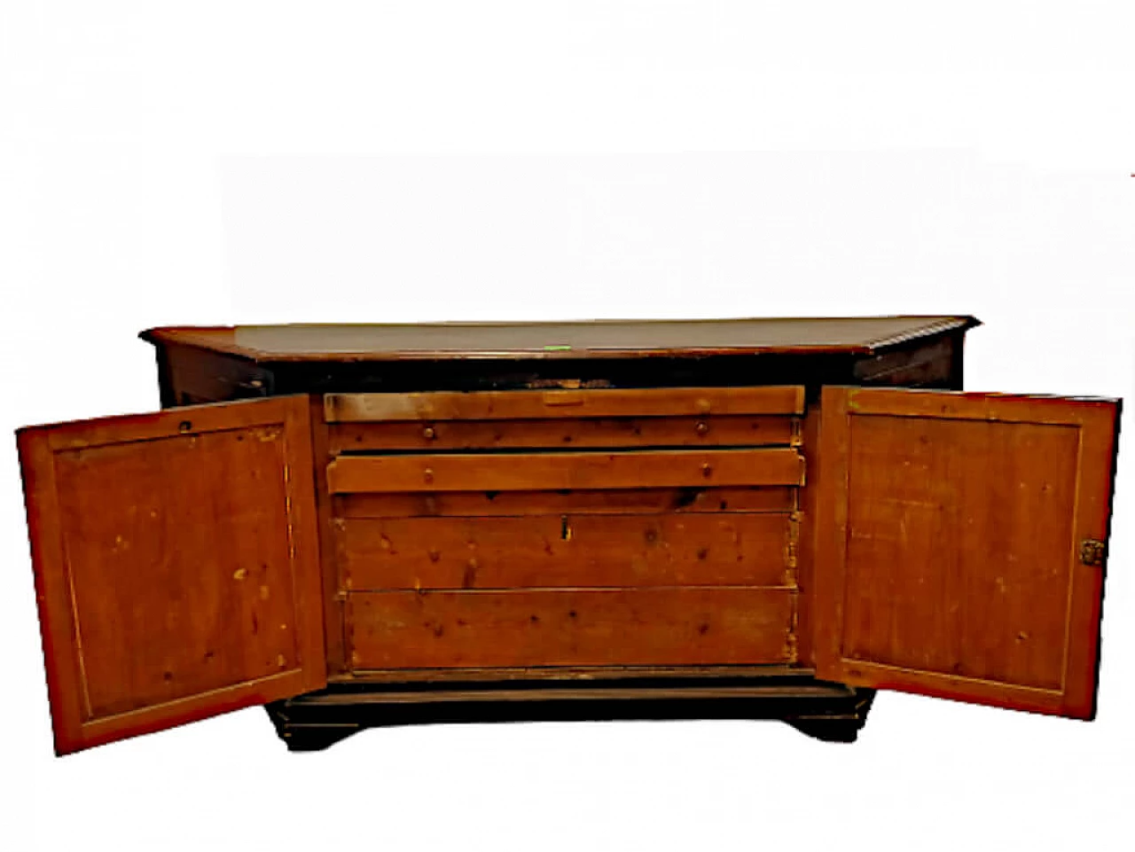 Notched sideboard in dark stained spruce, late 19th century 3