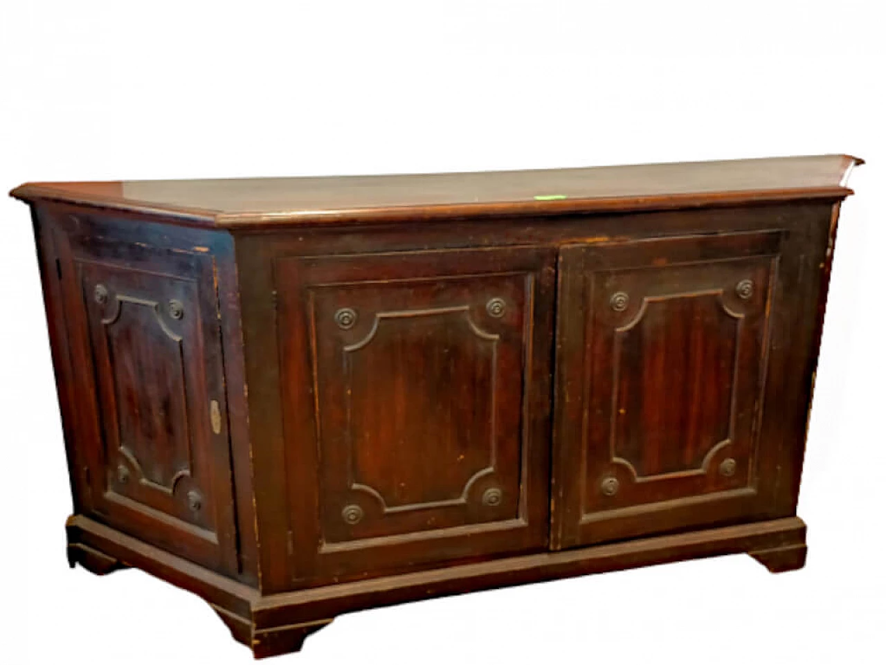 Notched sideboard in dark stained spruce, late 19th century 4