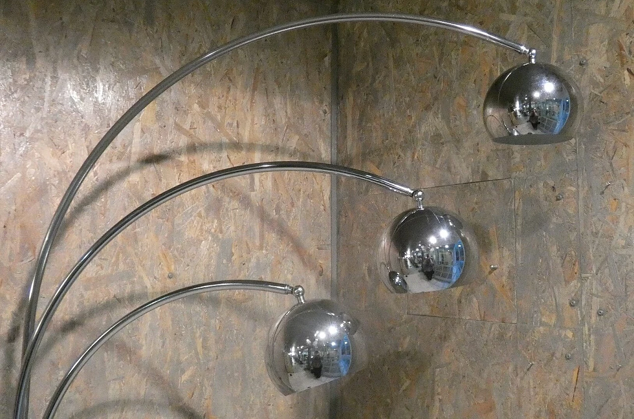 Lampada da terra in acciaio con base in marmo di Goffredo Reggiani, anni '60 1