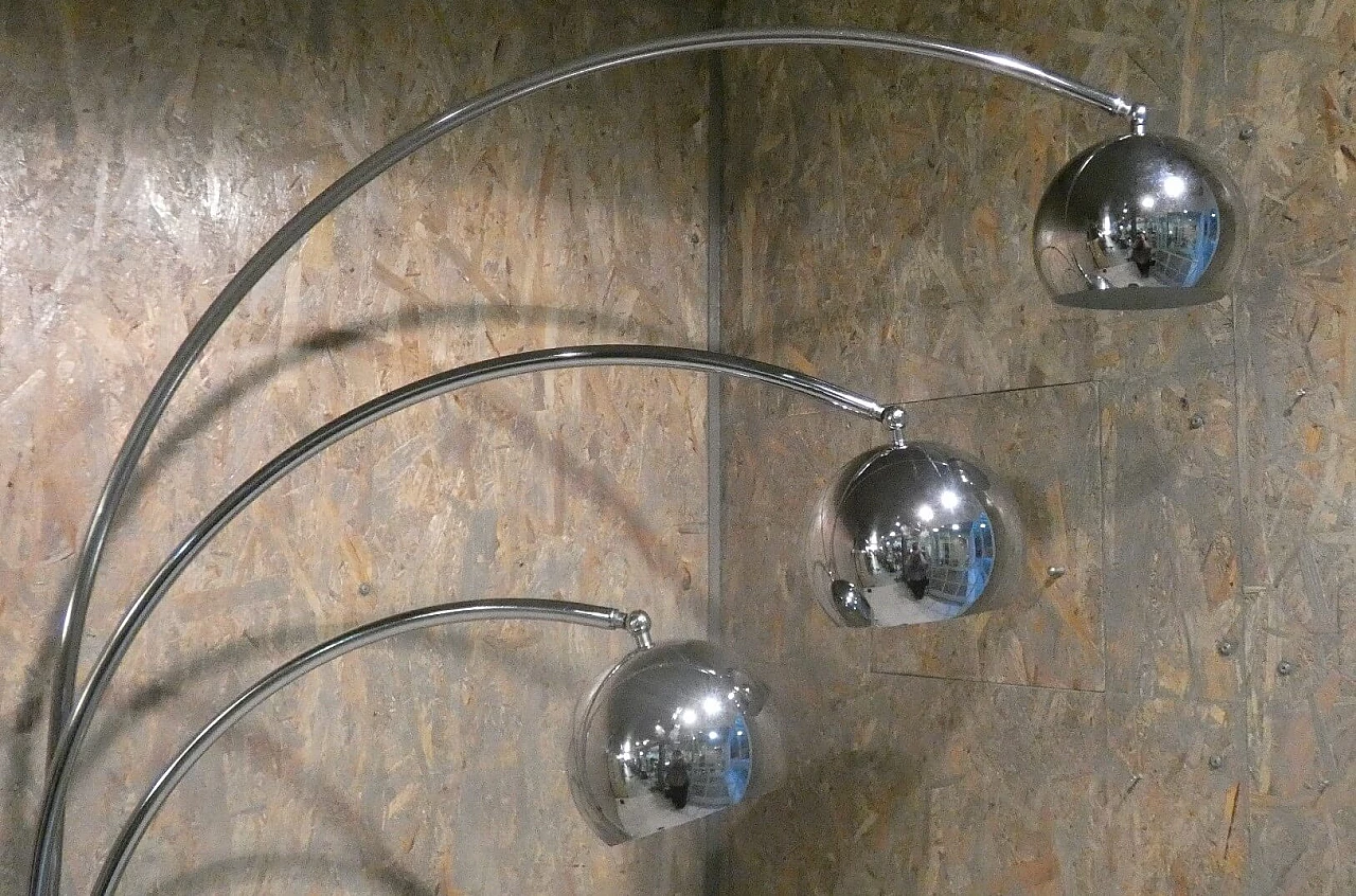 Steel floor lamp with marble base by Goffredo Reggiani, 1960s 1