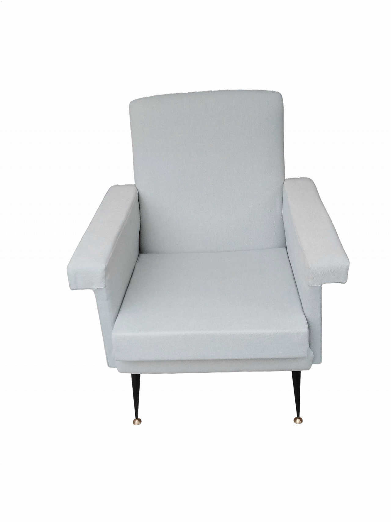 Pale blue cotton armchair, 1960s 4