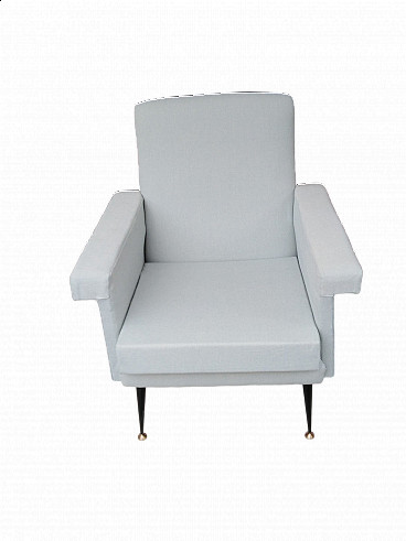 Pale blue cotton armchair, 1960s