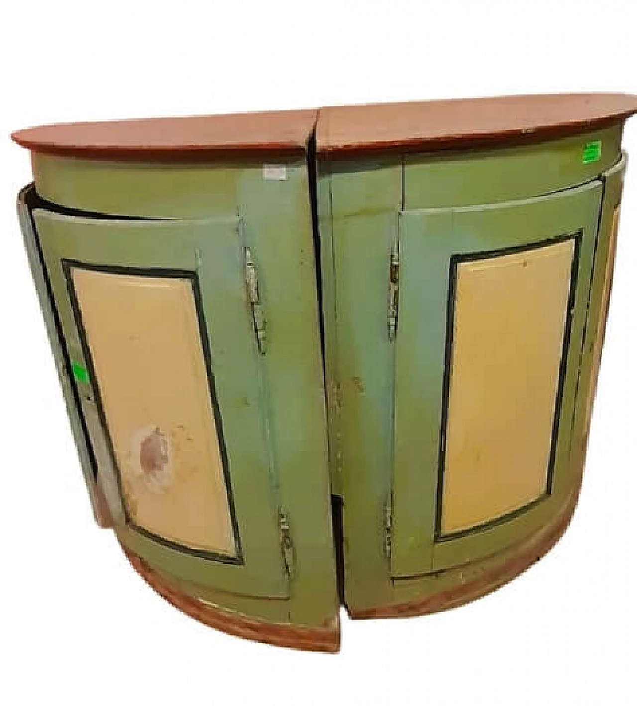 Rounded corner cabinet in lacquered spruce, first half of the 19th century 3