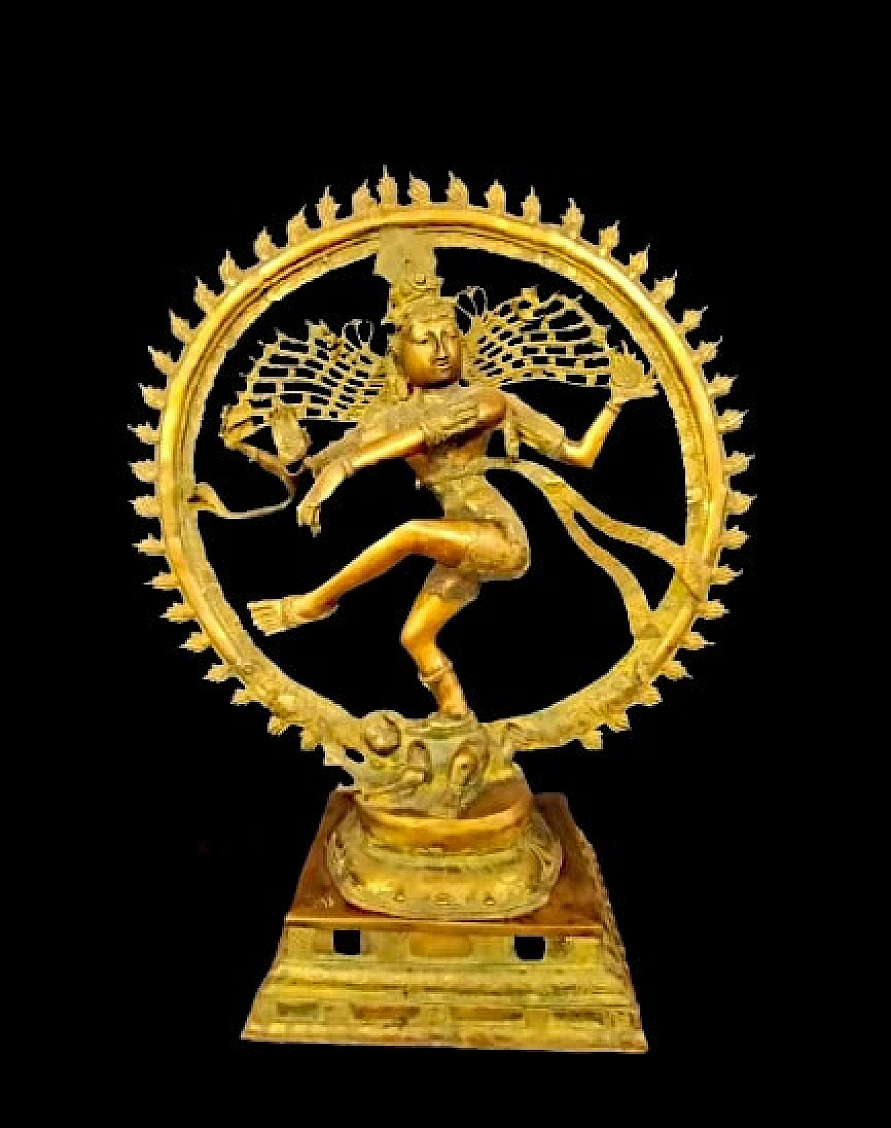 Shiva danzante nel cerchio di fuoco, scultura in ottone, '800 2