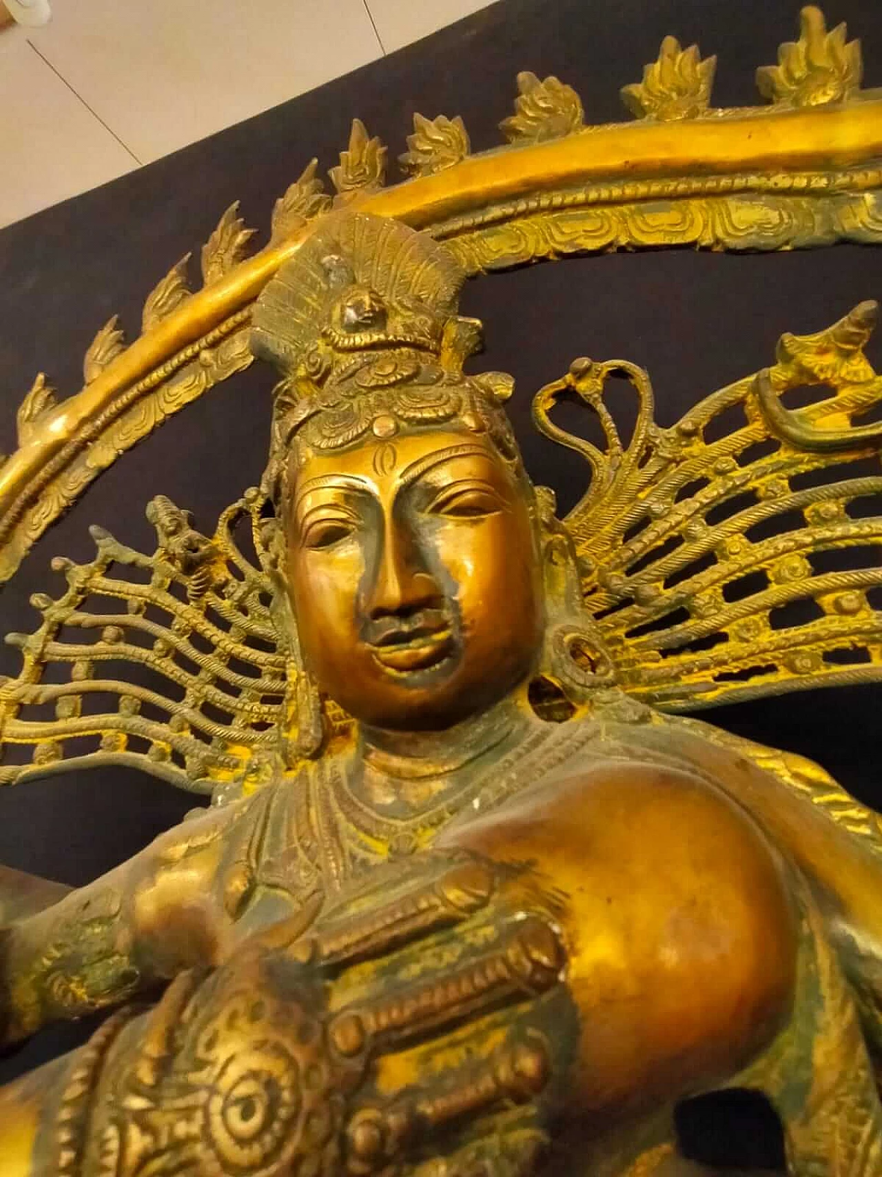 Shiva dancing in the circle of fire, brass sculpture, 19th century 3