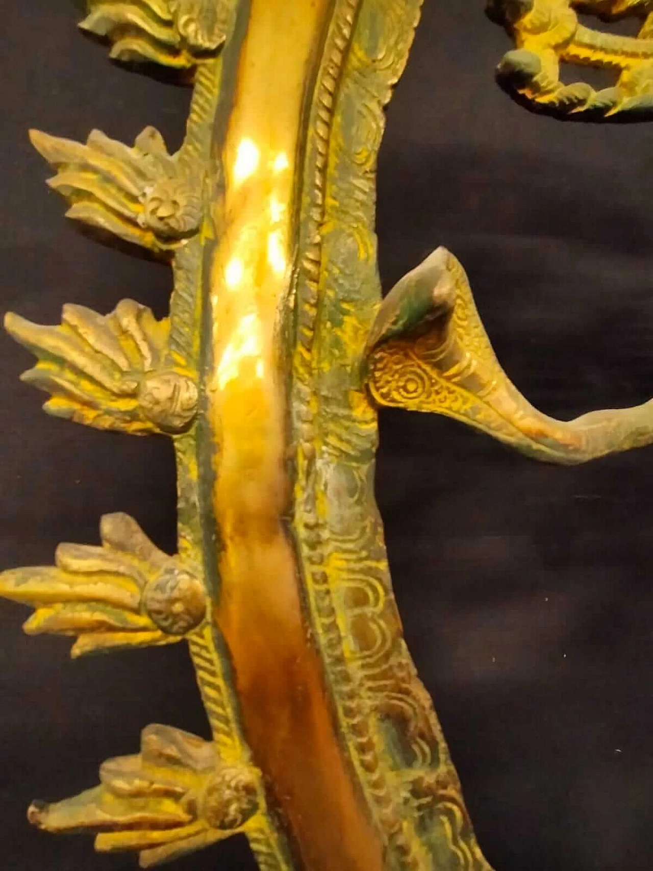 Shiva dancing in the circle of fire, brass sculpture, 19th century 4