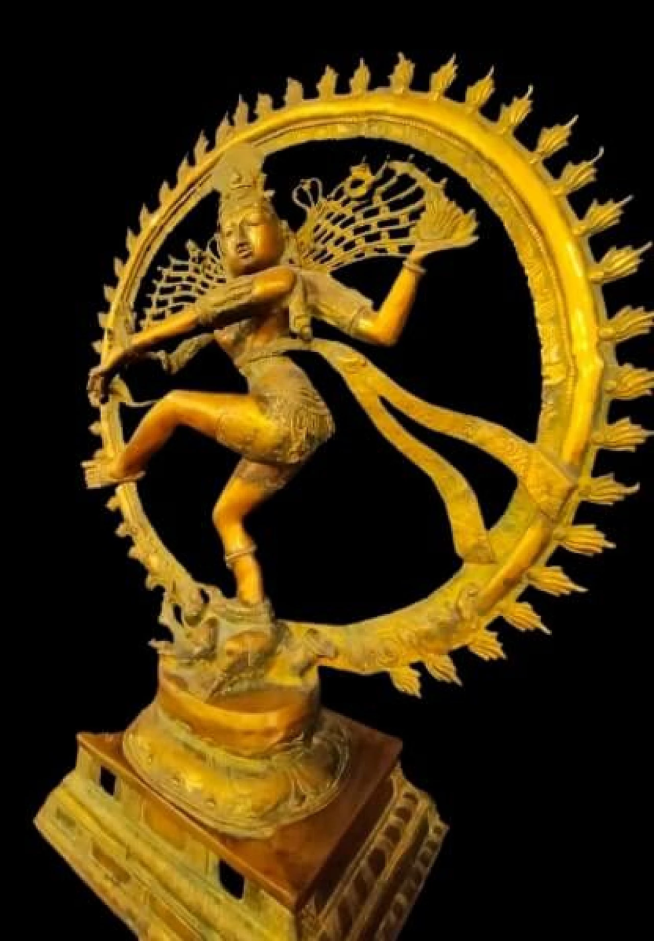Shiva danzante nel cerchio di fuoco, scultura in ottone, '800 5