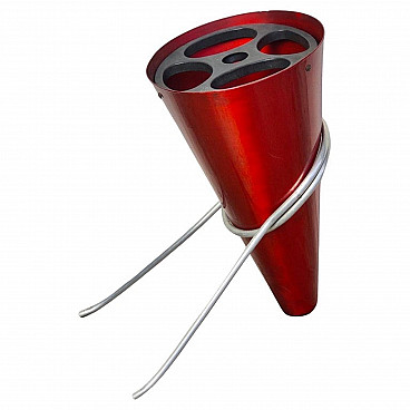 Painted aluminium umbrella stand by Ettore Sottsass for Rinnovel, 1970s