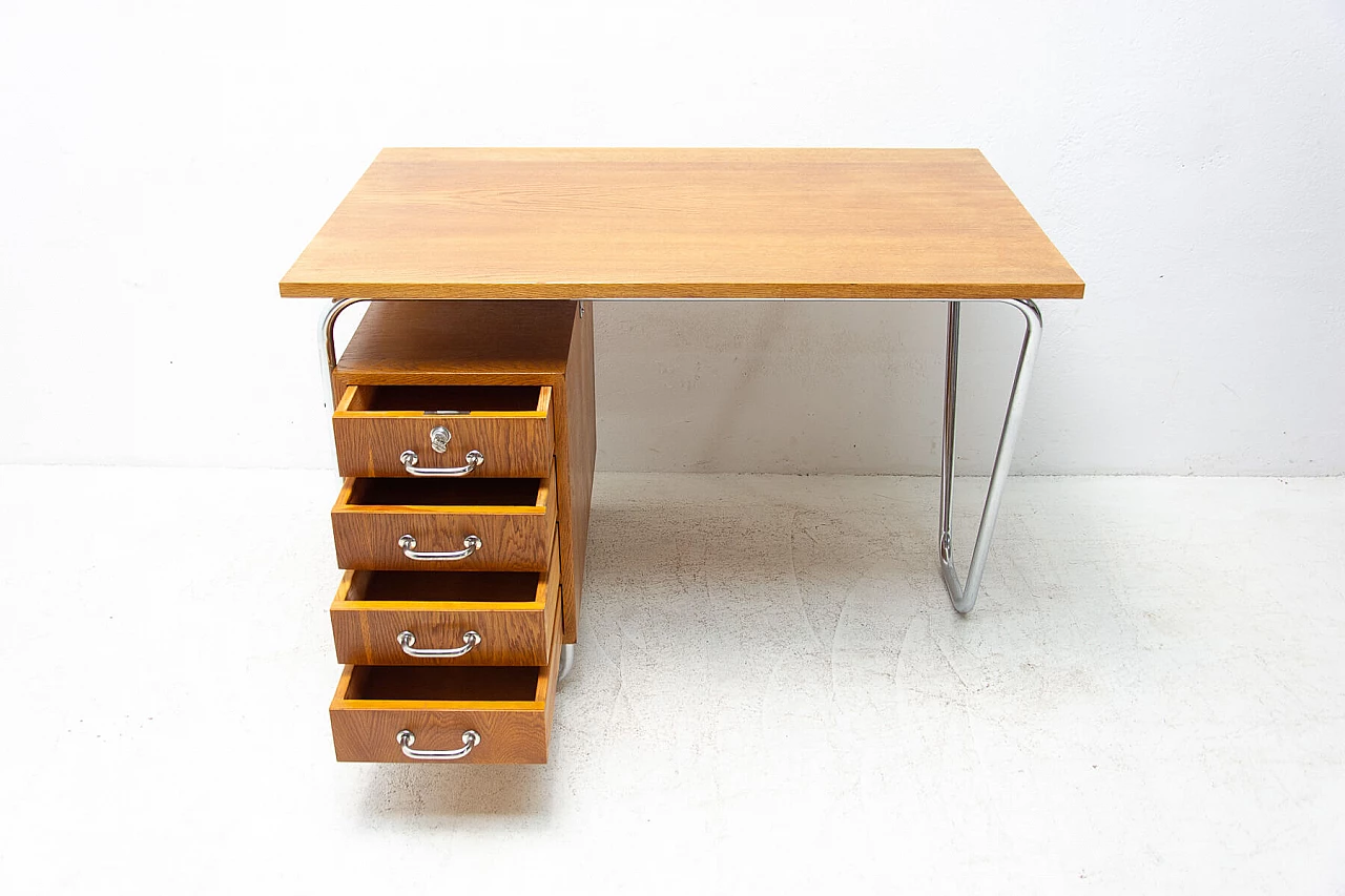 Steel and wood desk by Rudolf Vichr for Kovona, 1950s 7