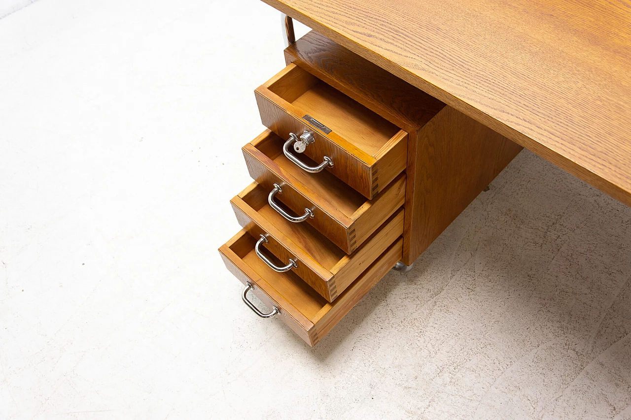 Steel and wood desk by Rudolf Vichr for Kovona, 1950s 10