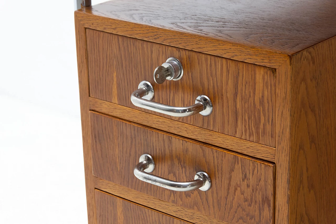 Scrivania in acciaio e legno di Rudolf Vichr per Kovona, anni '50 11