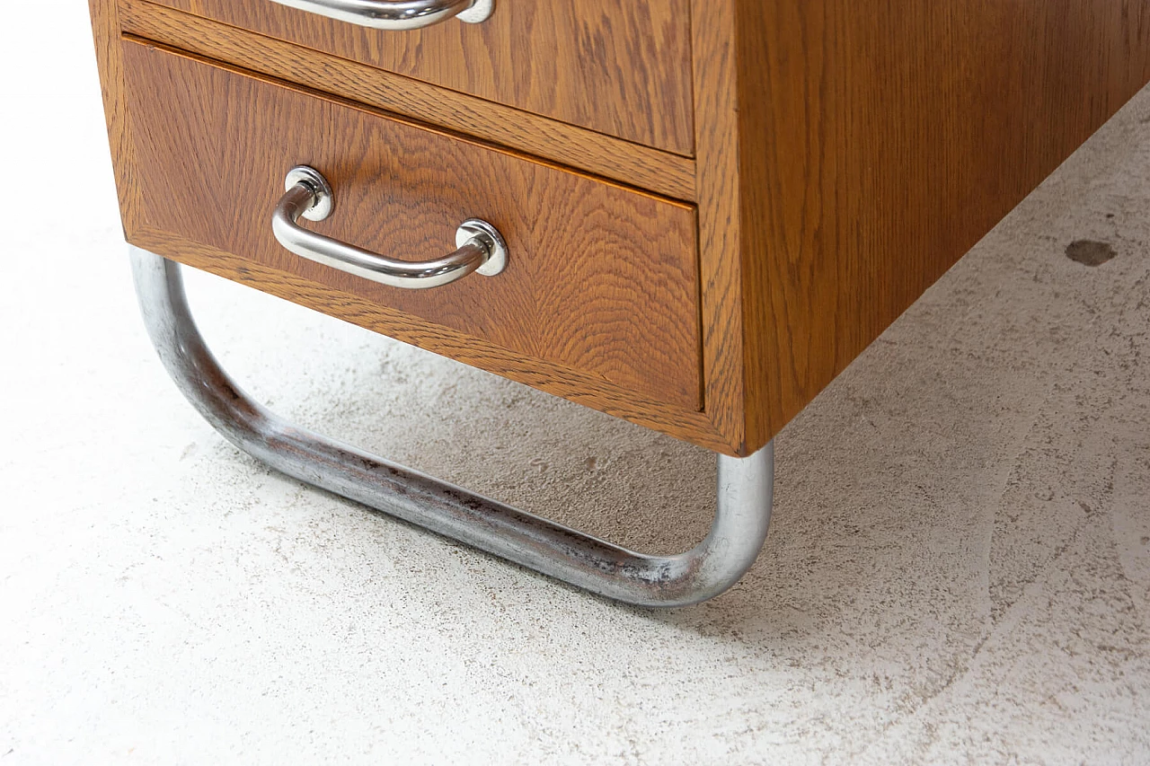 Scrivania in acciaio e legno di Rudolf Vichr per Kovona, anni '50 12