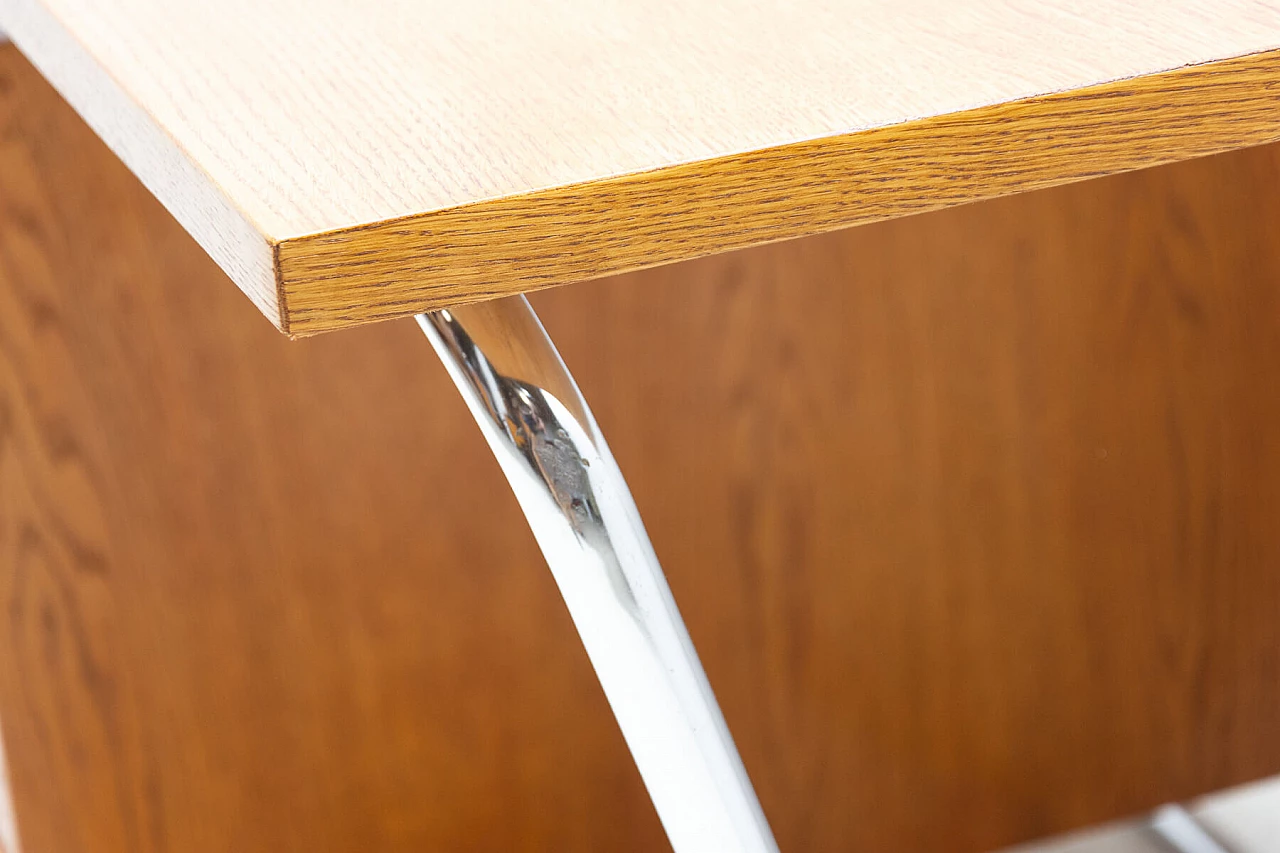 Scrivania in acciaio e legno di Rudolf Vichr per Kovona, anni '50 13