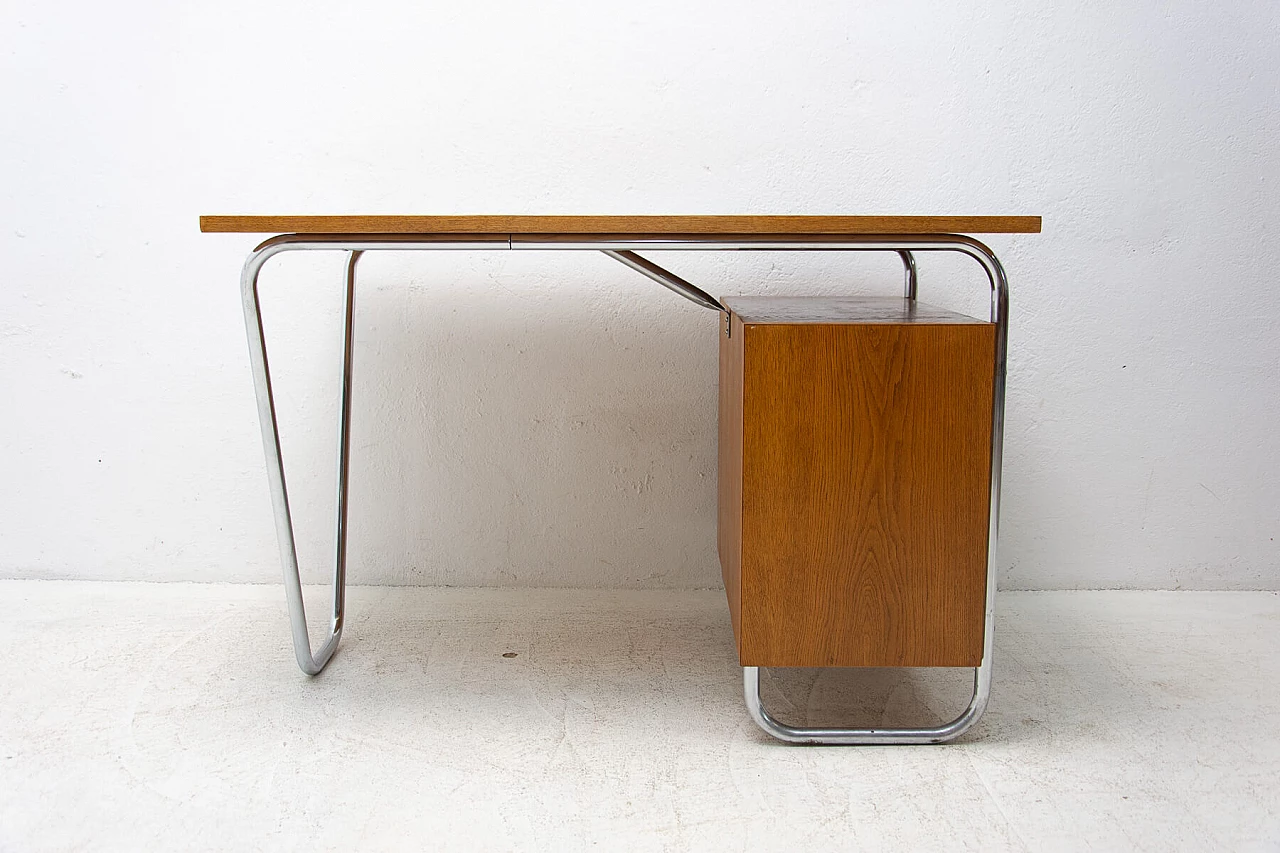 Steel and wood desk by Rudolf Vichr for Kovona, 1950s 17