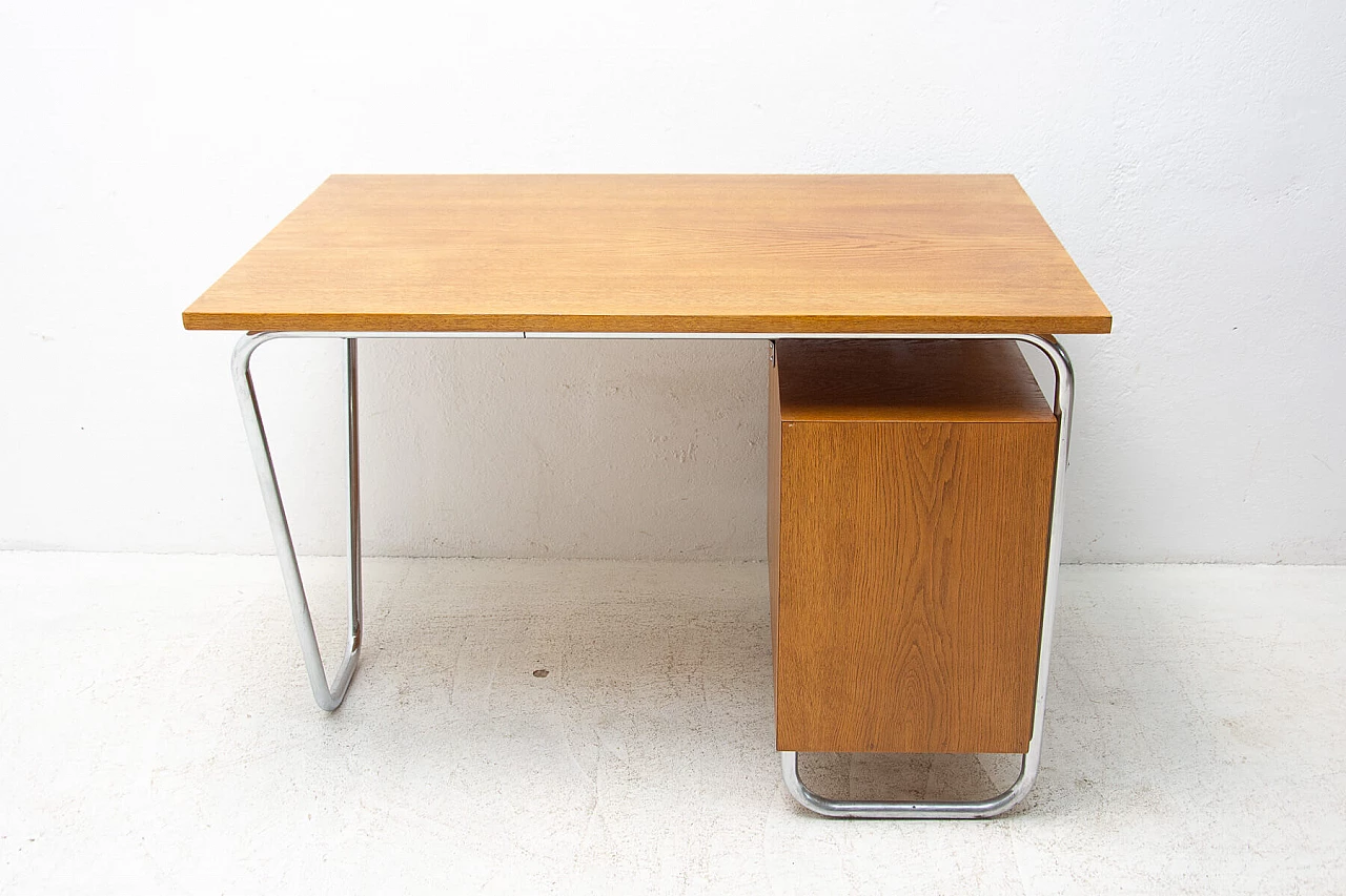 Steel and wood desk by Rudolf Vichr for Kovona, 1950s 18