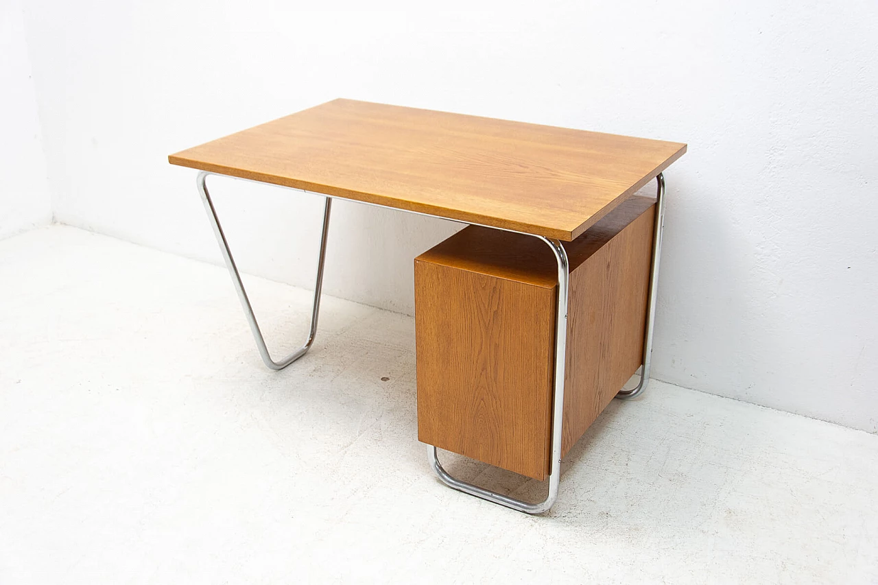 Steel and wood desk by Rudolf Vichr for Kovona, 1950s 19