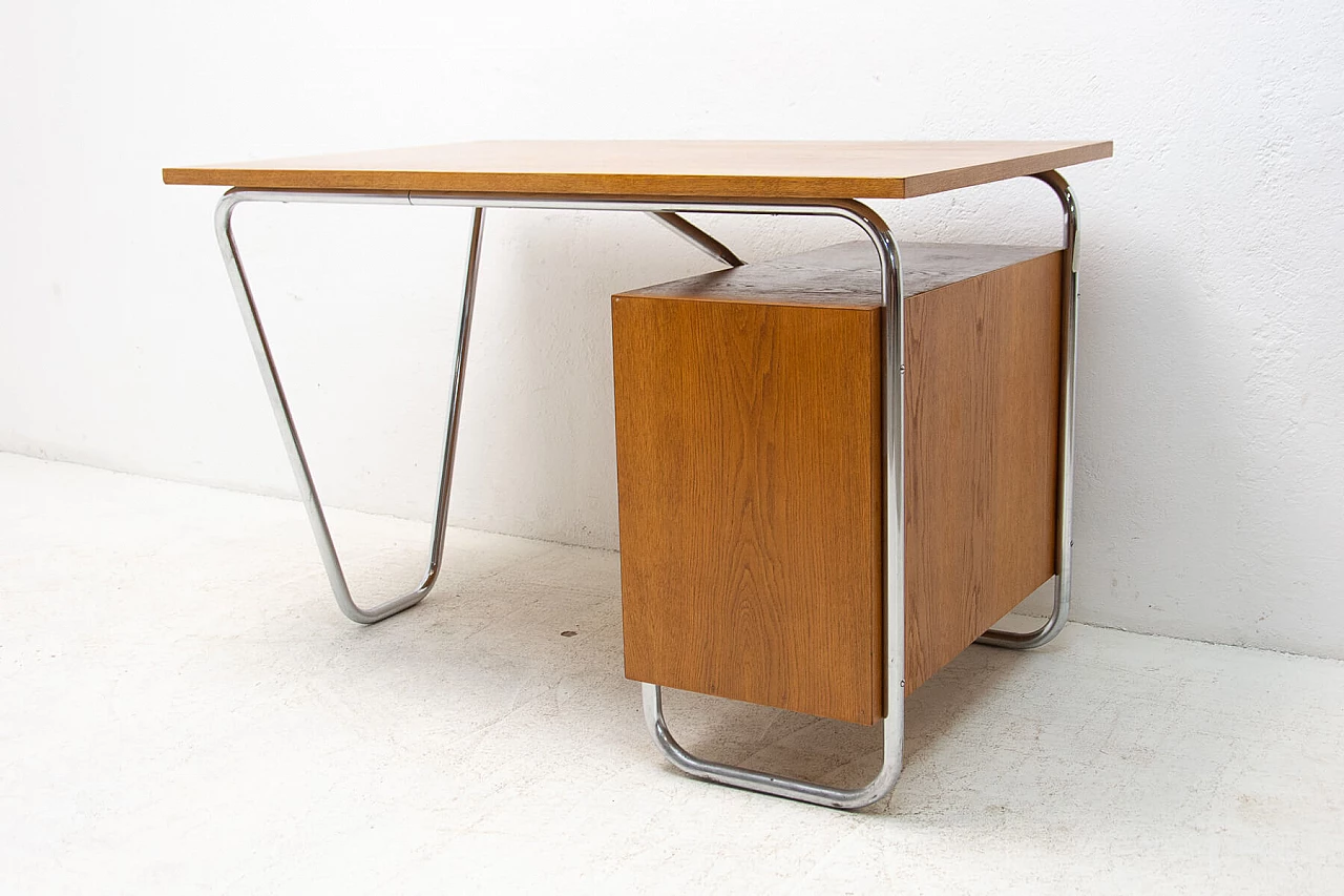 Steel and wood desk by Rudolf Vichr for Kovona, 1950s 20