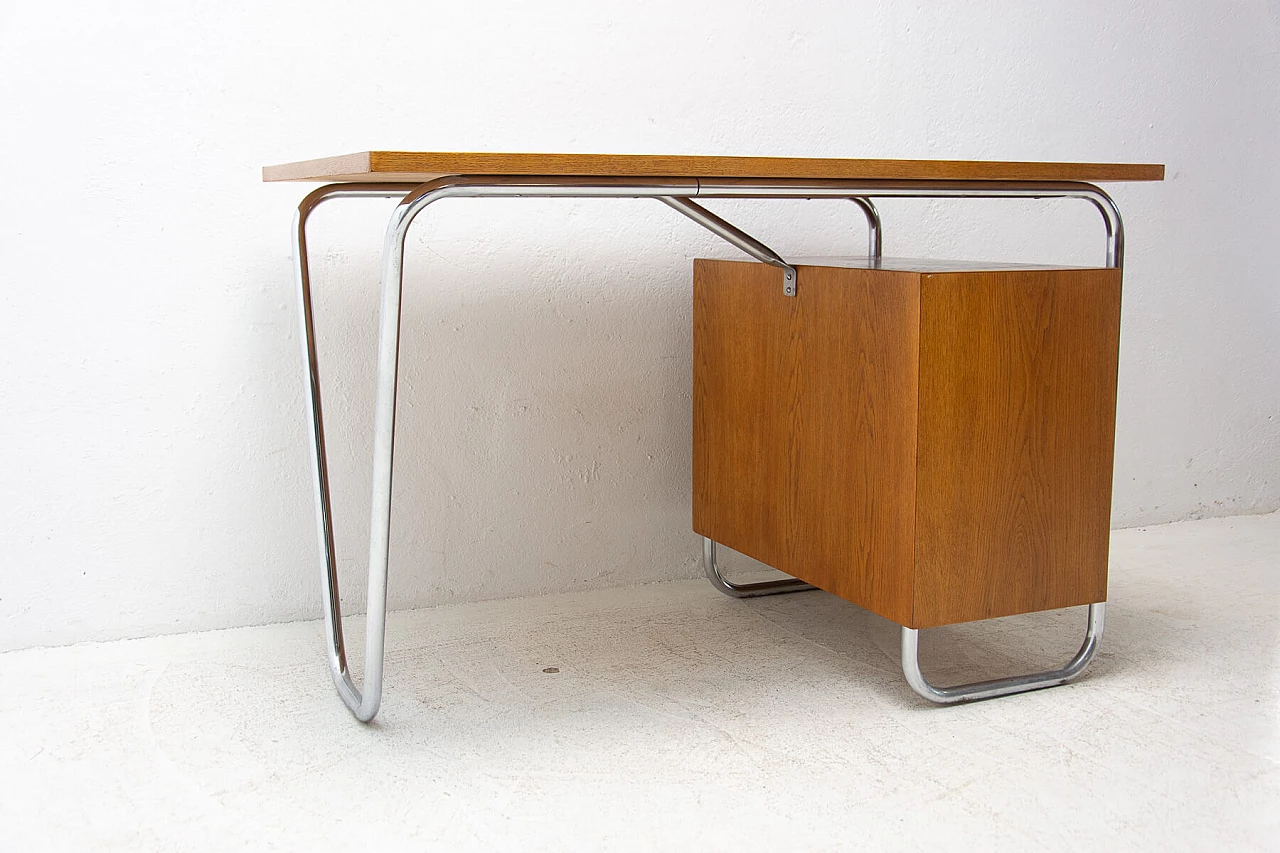 Steel and wood desk by Rudolf Vichr for Kovona, 1950s 22