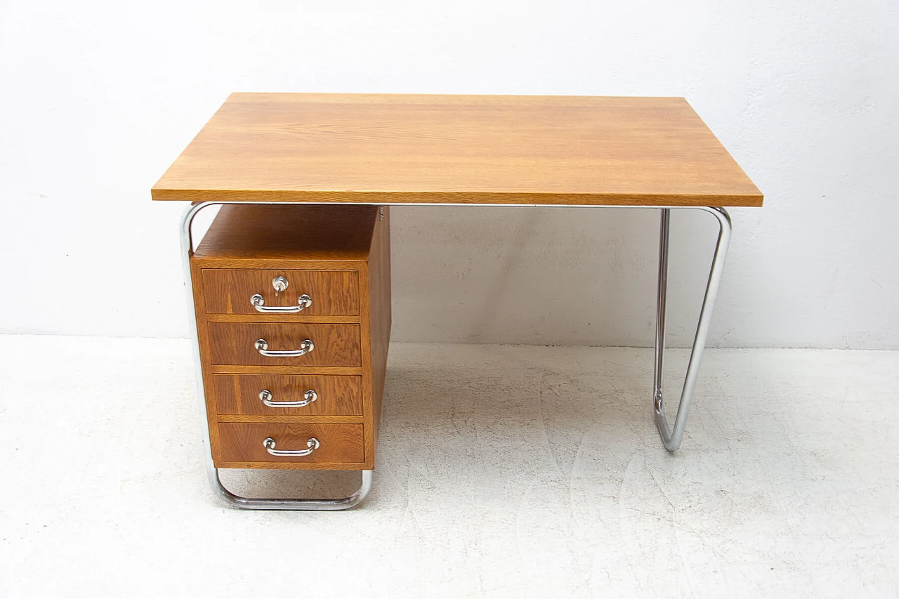 Steel and wood desk by Rudolf Vichr for Kovona, 1950s 24