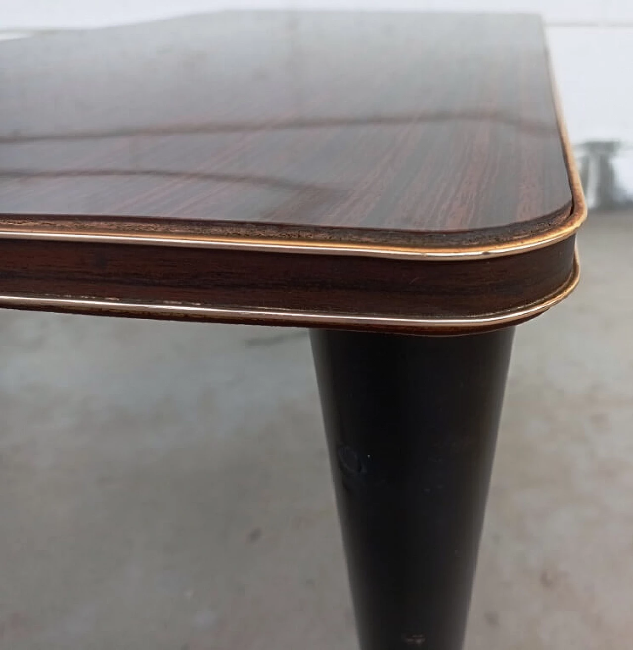 Wood side table with casters and formica top, 1960s 10