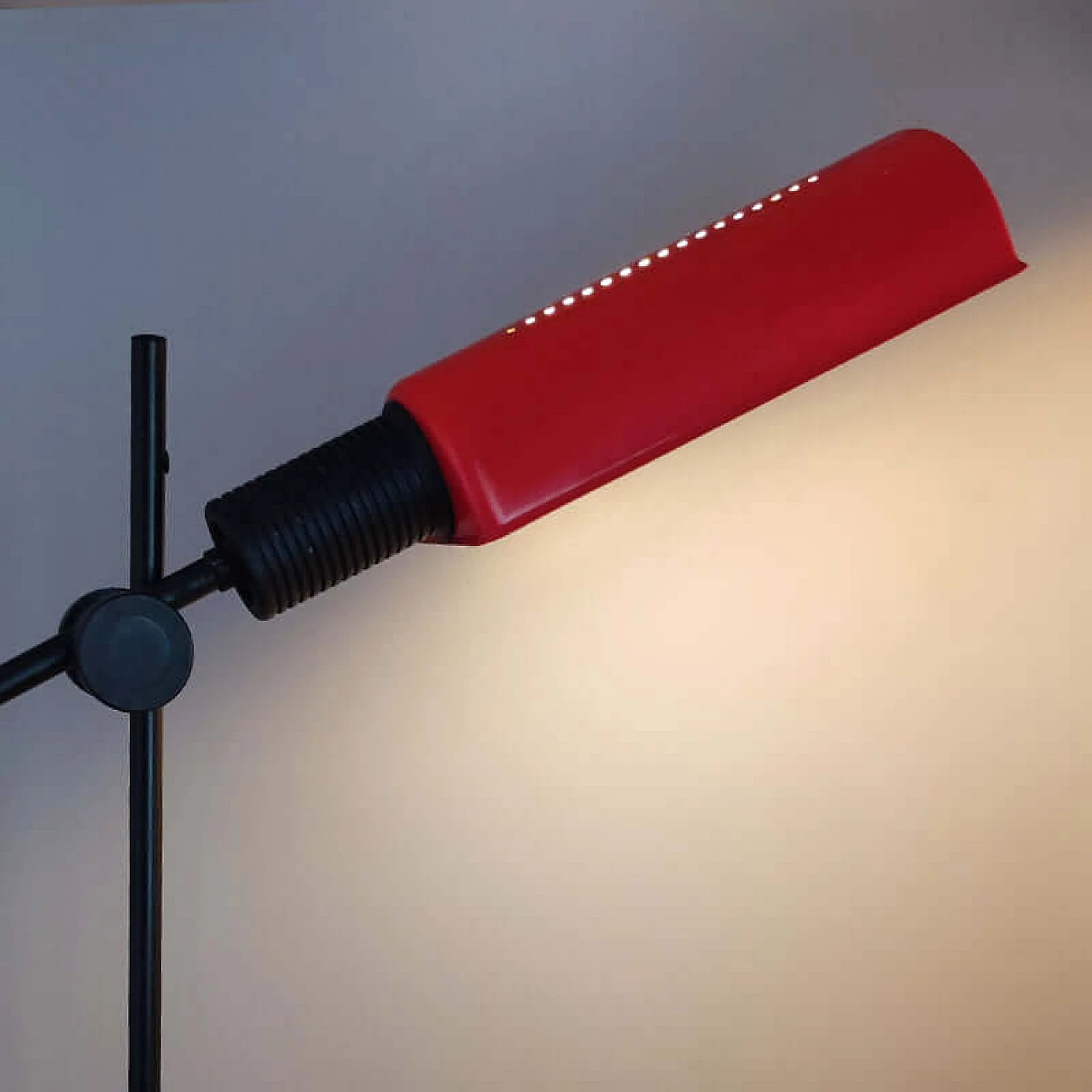 Black and red metal table lamp by Veneta Lumi, 1970s 5