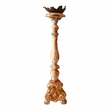 Gilded wooden candle holder, 19th century