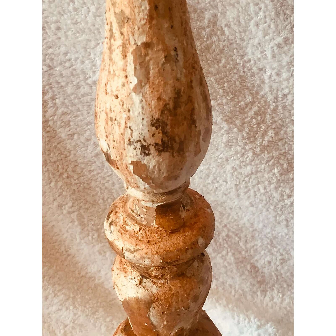 Gilded wooden candle holder, 19th century 4