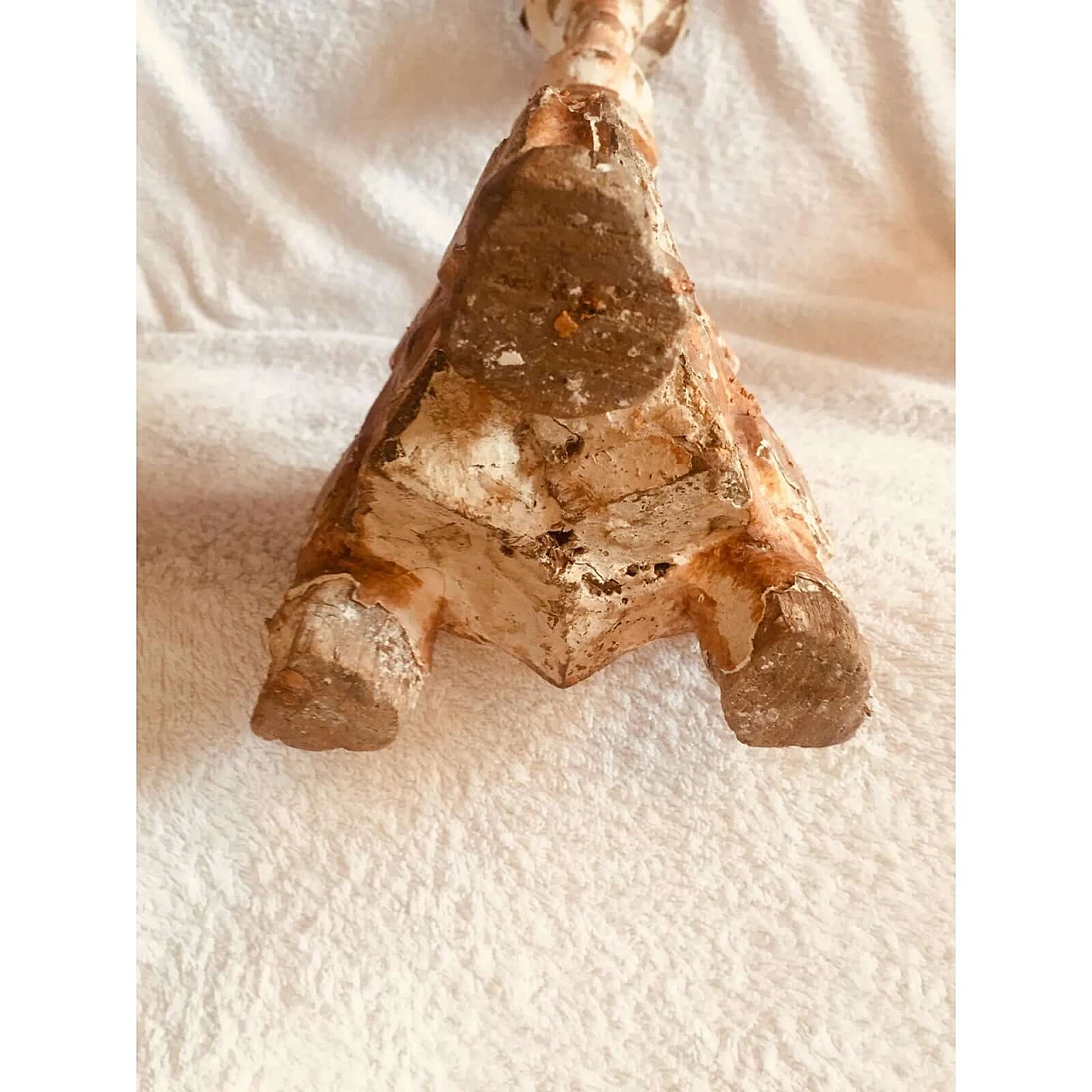 Gilded wooden candle holder, 19th century 9