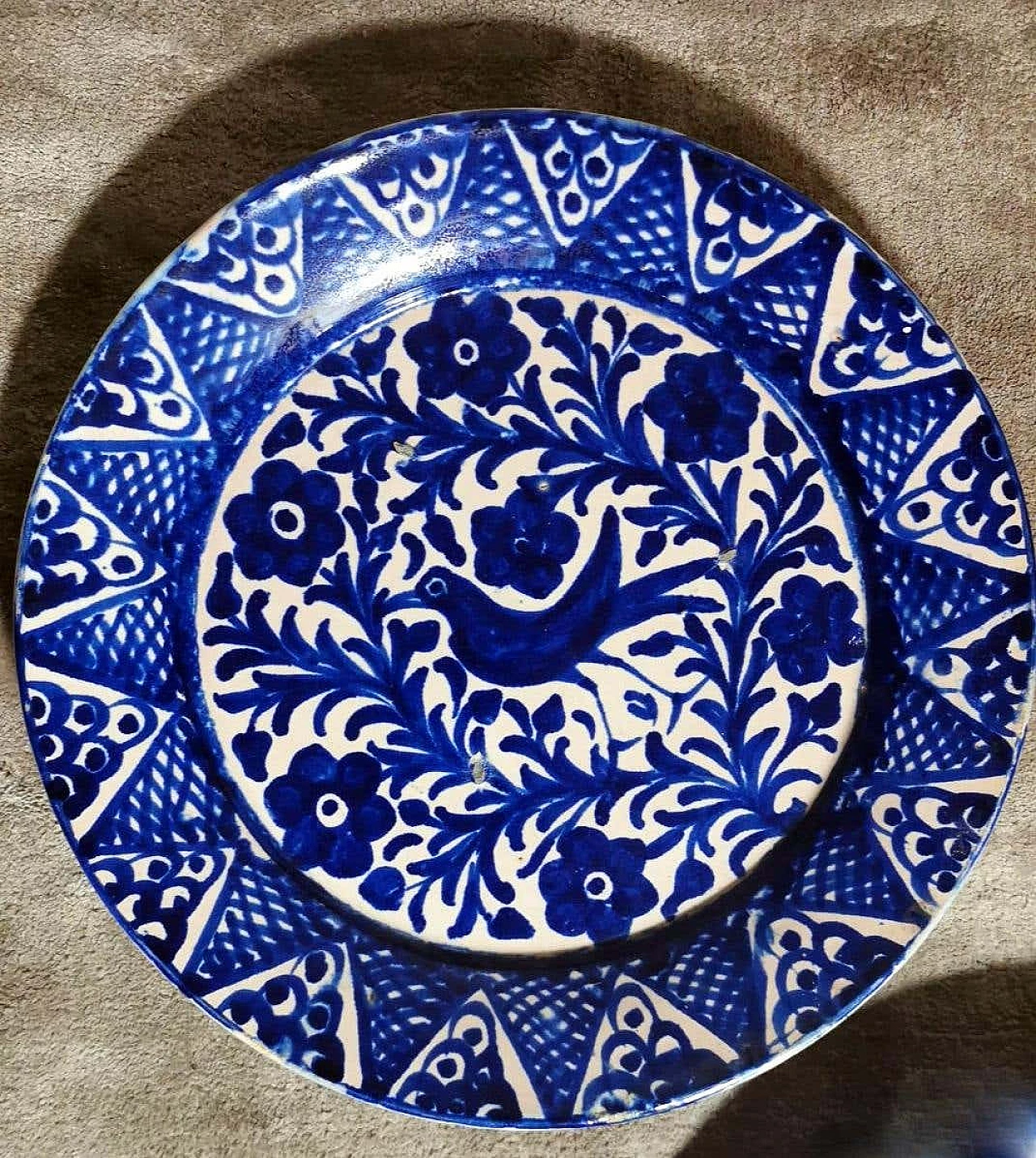 5 Piatti in ceramica di Deruta con decorazioni blu cobalto, anni '50 3